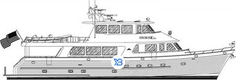 Outer Reef 860 Deluxbridge Skylounge Motoryacht illustration