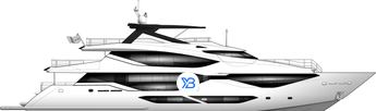 Sunseeker 134 Superyacht illustration