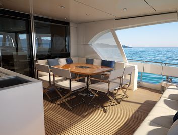 Riviera 78 Motor Yacht Open Bridge Deck, Deck Area