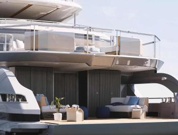 Azimut Grande Trideck Mk2, Beach Club