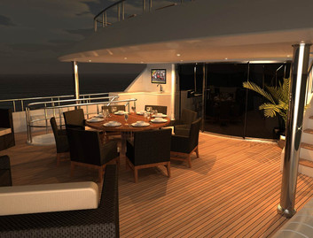 Ocean Alexander 135 Megayacht, Deck Area