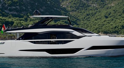 In-Build Ferretti Yachts 800 Reimagines the Flybridge 