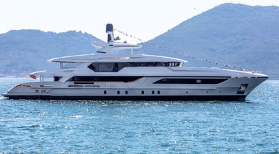 Baglietto launch hull number two of spacious 48m T-Line