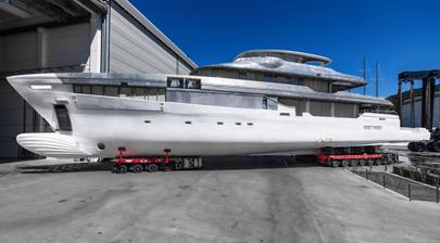 50m Admiral Panorama Superyacht Enters Outfitting Phase