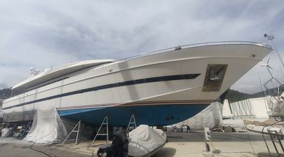 Classic 39m Cantieri di Pisa Superyacht Zanzoun Undergoes Major Refit