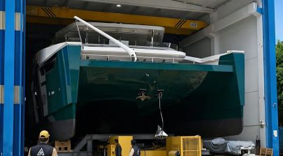 27m Sunpower-Alva 90 Solar Electric Catamaran Amantis 7 Prepares for Sea Trials