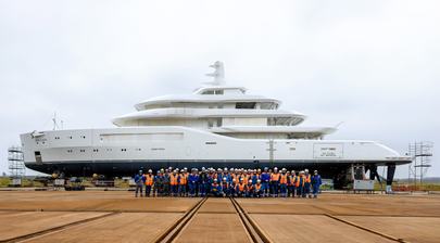 Latest Amels 80 Superyacht Completes Technical Launch and Heads to Vlissingen for Outfitting