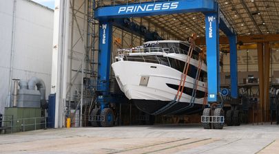 Princess X90 Motor Yacht Launched as First Hull Hits the Water Ahead of Sea Trials