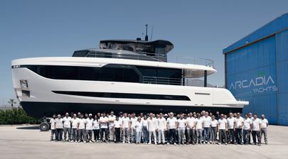 Second Arcadia A80 Motor Yacht Launched as Owner-Customised Model Enters the Water