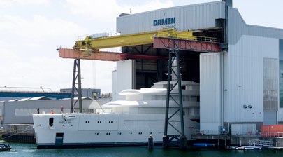 Latest Amels 80 Superyacht Arrives in Vlissingen for Outfitting 