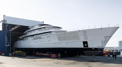 83m Feadship Superyacht Project Solent Arrives in Kaag for Outfitting