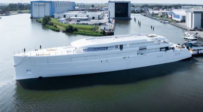 First Look: Secretive Feadship 80m Superyacht Project 1015 Begins Outfitting Phase