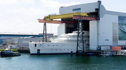 Latest Amels 80 Superyacht Arrives in Vlissingen for Outfitting 