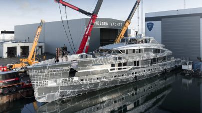 WATCH: Heesen’s Largest On-Spec Yacht Project Evita Reaches Hull-Joining Milestone