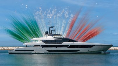 Watch the First Riva 54Metri Superyacht Sairu Launch: Riva's Largest Superyacht Yet