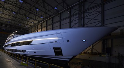 Record-breaking Heesen 80m superyacht Project Cosmos hits the water