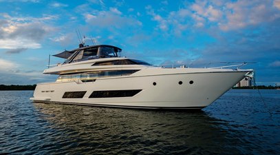 26m Ferretti 850 motor yacht Alter Ego listed for sale
