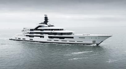 120m Amels Superyacht Project Tanzanite Underway on Sea Trials  