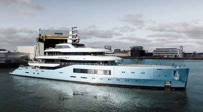Second Amels 80 Superyacht Netto II Launched in Vlissingen with Dolphin Blue Hull