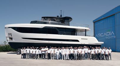 WATCH: Second Arcadia A80 Motor Yacht Launched as Owner-Customised Model Enters the Water