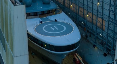Spy Shots Reveal Project Cosmos, Lürssen’s First Methanol Fuel-Cell Superyacht
