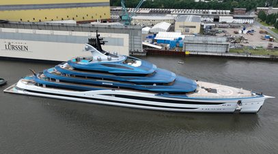 VIDEO: Lürssen’s 134m Deep Blue Hits the Water