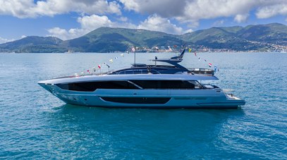 WATCH: 30m Riva 102' Corsaro Super Motor Yacht Launched for Formula 1 Star Charles Leclerc