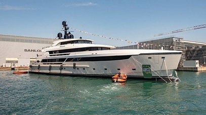 Sanlorenzo launches first 62Steel super yacht LAMMOUCHE in La Spezia