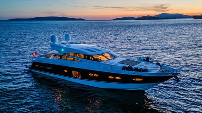 24m Princess V78 motor yacht Gitana II listed for sale