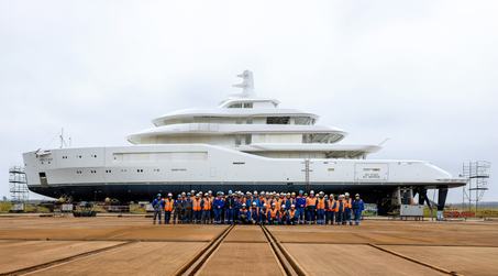 Latest Amels 80 Superyacht Completes Technical Launch and Heads to Vlissingen for Outfitting