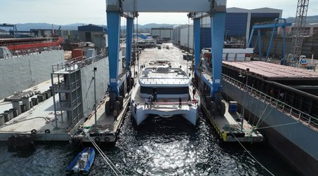 First 31m VisionF 101 Yacht Launched - Its Largest Aluminum Catamaran Yet 