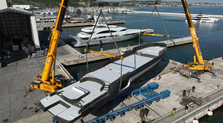 First ISA Viper 130 Superyacht Moves into Outfitting Phase in Italy