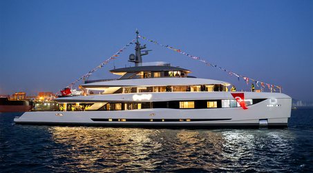 53m Flagship Mengi Yay Vitrus XP Explorer Yacht Gray Wolf Launched 