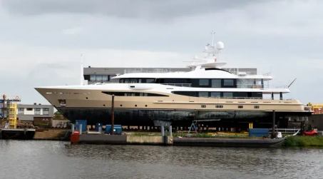 55m Amels 180 Superyacht Amigos Arrives at Royal Balk Shipyard for Major Refit