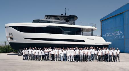 Second Arcadia A80 Motor Yacht Launched as Owner-Customised Model Enters the Water
