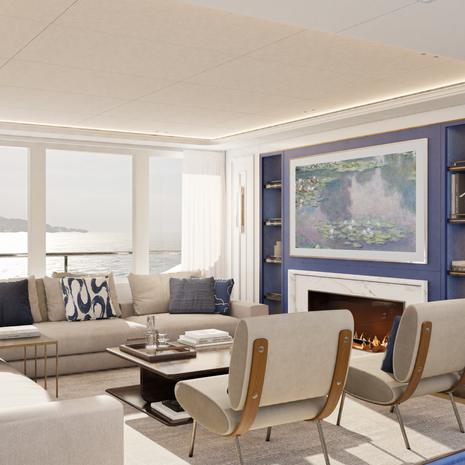 Rendering of Moonen 122 Martinique Superyacht Lollipop skylounge seating 