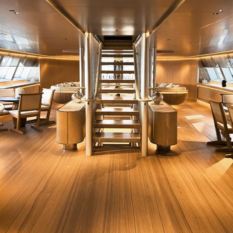 Perini Navi superyacht Katana central staircase 