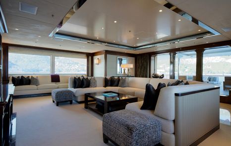Benetti superyacht Mega Global III main saloon lounge 