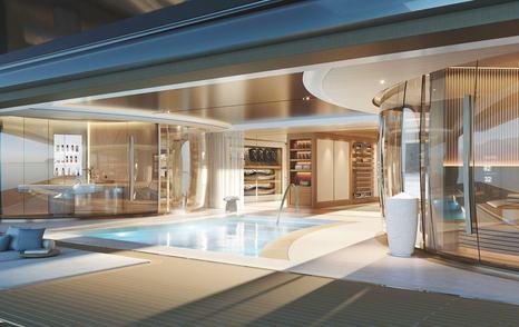 Feadship superyacht Hive pool indoors 