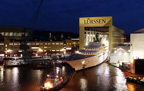 Lurssen's superyacht BLUE being launched