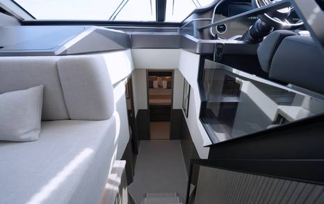 Pearl-63-Review-saloon-stairway-to-cabins