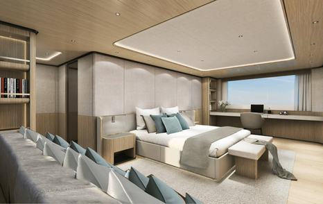 Rendering of Atlante Classic 35/02 explorer yacht master cabin