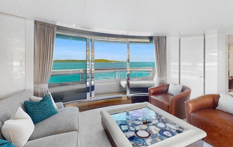 Superyacht After You's master cabin seating area