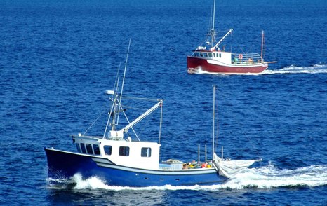 two fishing boats underway