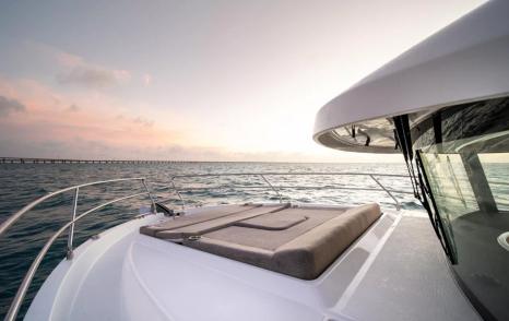Optional foredeck sunpad on the Beneteau Swift Trawler 37 Fly