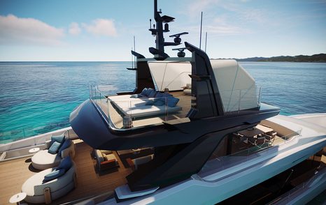 Rendering of Maiora M|53 superyacht sundeck