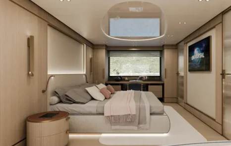 Rendering of Antonini Navi Seamore 34 superyacht master cabin 