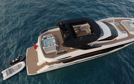 View from above of Sunseeker 100 Yacht