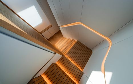 Brabus AB110 motor yacht interior staircase
