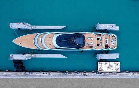 Admiral Yachts superyacht KENSHŌ viewed from above at launch